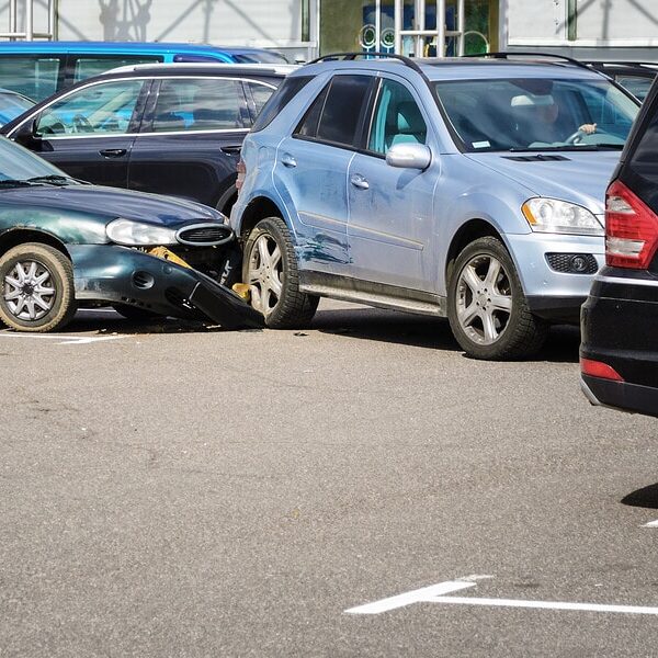 Car accident in the parking lot